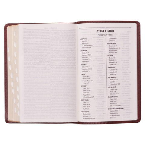 Saddle Tan Faux Leather Deluxe King James Version Gift Bible with Thumb Index