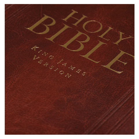 Saddle Tan Faux Leather Deluxe King James Version Gift Bible with Thumb Index