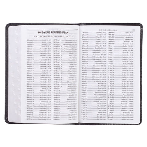 Black Faux Leather King James Version Deluxe Gift Bible with Thumb Index