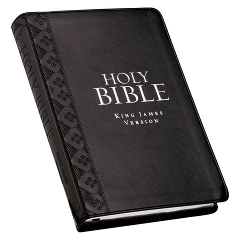Black Faux Leather King James Version Deluxe Gift Bible with Thumb Index