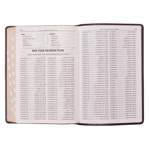 Dark Brown Faux Leather Large Print Thinline King James Version Bible with Thumb Index