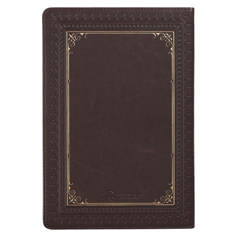 Dark Brown Faux Leather Large Print Thinline King James Version Bible with Thumb Index