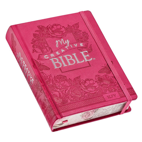 Bright Pink Faux Leather Hardcover KJV My Creative Bible
