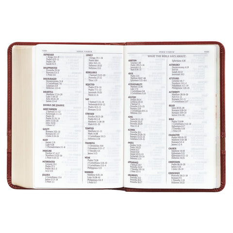 Two-tone Brown Faux Leather Large Print Compact King James Version Bible