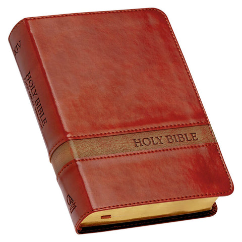 Two-tone Brown Faux Leather Large Print Compact King James Version Bible