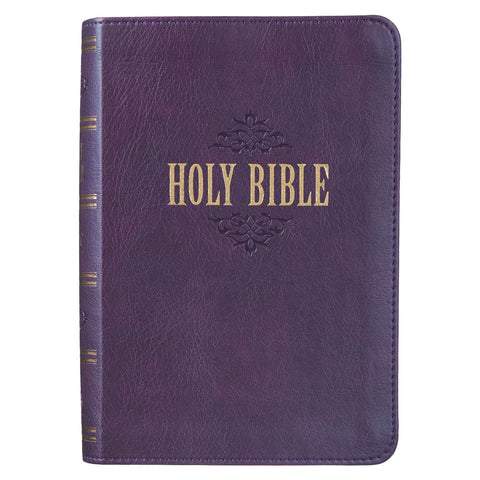Purple Faux Leather Large Print Compact King James Version Bible