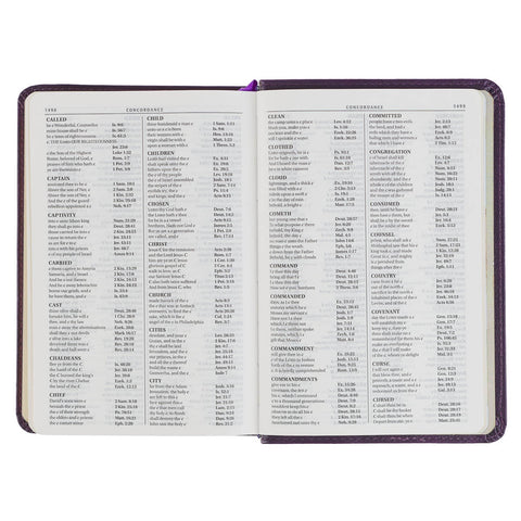 Purple Faux Leather Large Print Compact King James Version Bible
