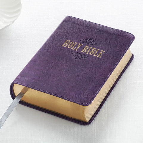 Purple Faux Leather Large Print Compact King James Version Bible
