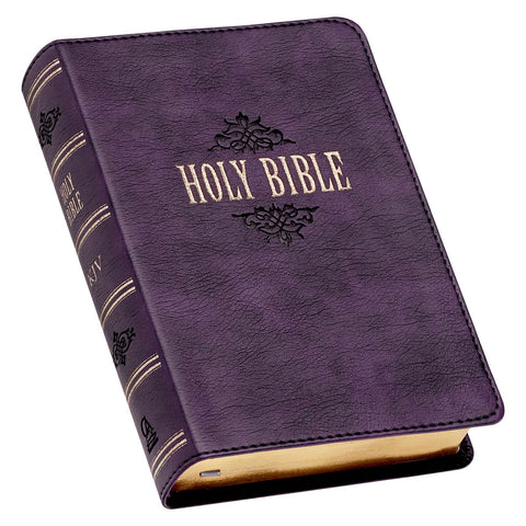 Purple Faux Leather Large Print Compact King James Version Bible