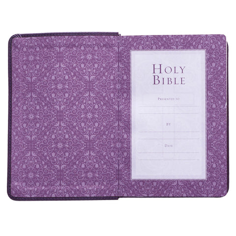 Purple Faux Leather Large Print Compact King James Version Bible
