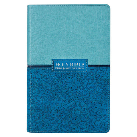 Blue Two-tone Faux Leather Giant Print  Standard-size King James Version Bible