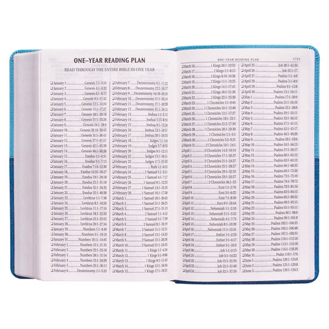 Blue Two-tone Faux Leather Giant Print  Standard-size King James Version Bible