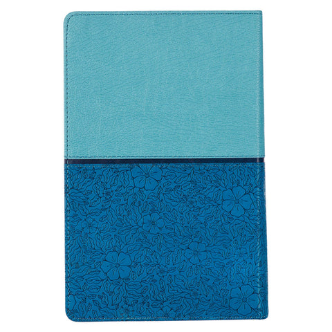 Blue Two-tone Faux Leather Giant Print  Standard-size King James Version Bible