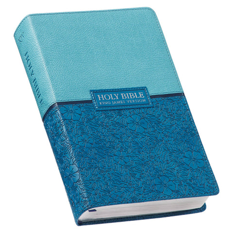 Blue Two-tone Faux Leather Giant Print  Standard-size King James Version Bible