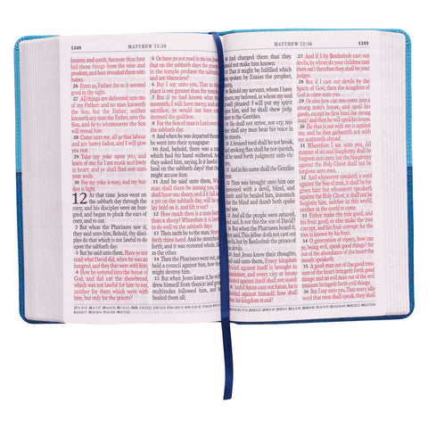 Blue Two-tone Faux Leather Giant Print  Standard-size King James Version Bible