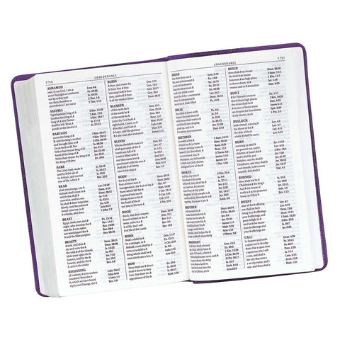 Two-tone Purple Floral Faux Leather Giant Print Standard-size King James Version Bible