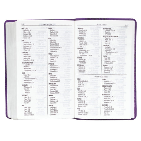 Two-tone Purple Floral Faux Leather Giant Print Standard-size King James Version Bible