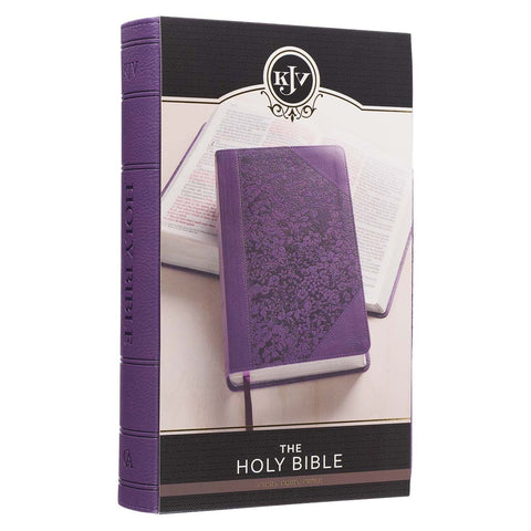Two-tone Purple Floral Faux Leather Giant Print Standard-size King James Version Bible