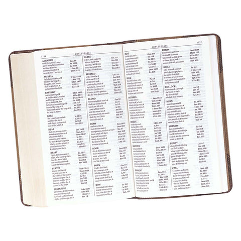 Brown and Tan Faux Leather Standard-size Giant Print King James Version Bible