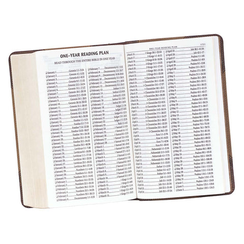 Brown and Tan Faux Leather Standard-size Giant Print King James Version Bible