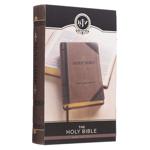 Brown and Tan Faux Leather Standard-size Giant Print King James Version Bible