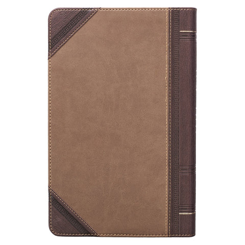 Brown and Tan Faux Leather Standard-size Giant Print King James Version Bible