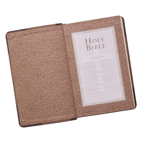 Brown and Tan Faux Leather Standard-size Giant Print King James Version Bible
