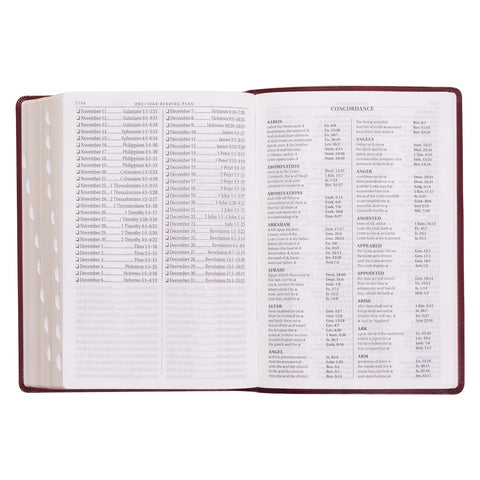 Burgundy Faux Leather Super Giant Print King James Version Bible with Thumb Index