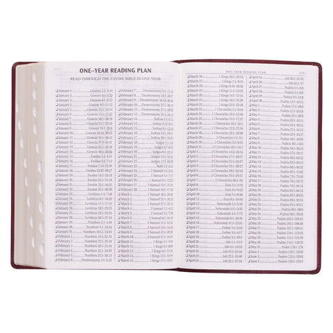 Burgundy Faux Leather Super Giant Print King James Version Bible with Thumb Index