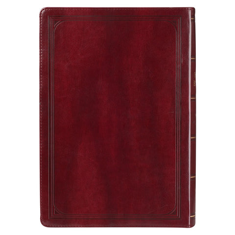 Burgundy Faux Leather Super Giant Print King James Version Bible with Thumb Index