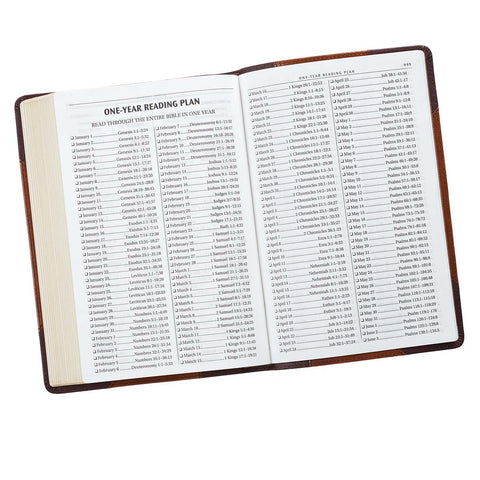 Two-tone Brown Faux Leather Large Print Thinline King James Version Bible 
