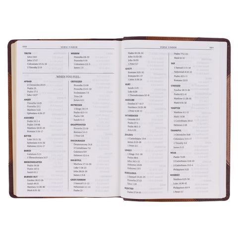 Two-tone Brown Faux Leather Large Print Thinline King James Version Bible 