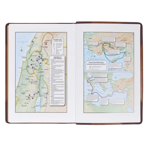 Two-tone Brown Faux Leather Large Print Thinline King James Version Bible 