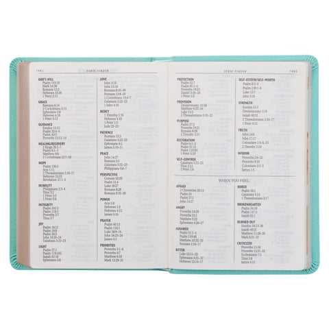 Robin’s-egg Blue Faux Leather Large Print Compact King James Version Bible