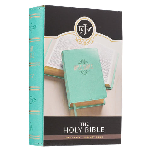 Robin’s-egg Blue Faux Leather Large Print Compact King James Version Bible