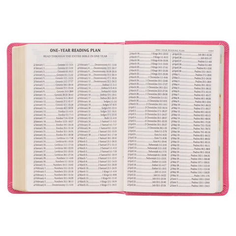 Pink Faux Leather Large Print Compact King James Version Bible