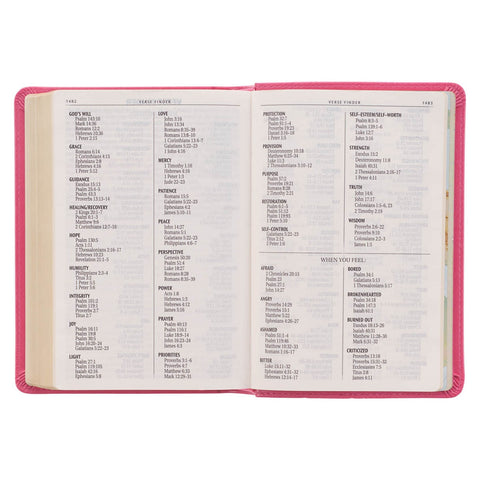 Pink Faux Leather Large Print Compact King James Version Bible