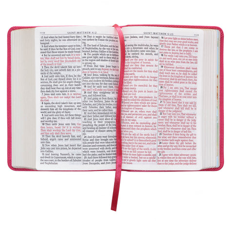 Pink Faux Leather Large Print Compact King James Version Bible
