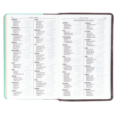 Brown and Turquoise Faux Leather Giant Print King James Version Bible