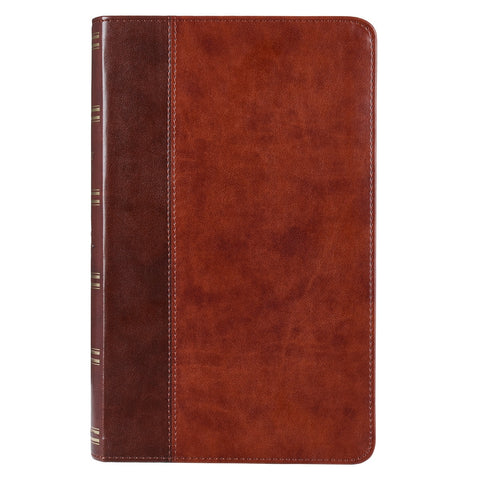 Two-tone Brown Faux Leather Giant Print Standard-size King James Version Bible