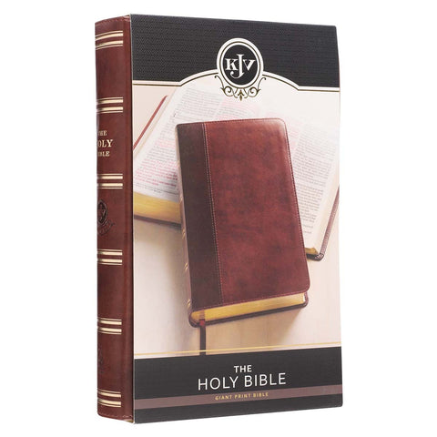 Two-tone Brown Faux Leather Giant Print Standard-size King James Version Bible