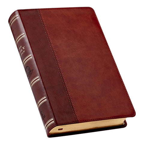 Two-tone Brown Faux Leather Giant Print Standard-size King James Version Bible