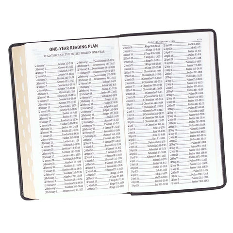 Two-tone Black Faux Leather Giant Print Standard-size King James Version Bible with Thumb Index