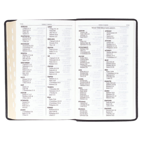 Two-tone Black Faux Leather Giant Print Standard-size King James Version Bible with Thumb Index