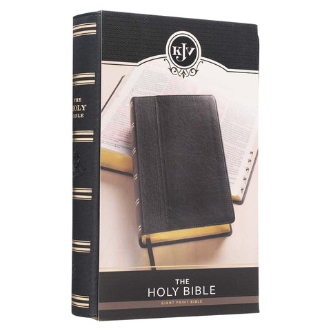 Two-tone Black Faux Leather Giant Print Standard-size King James Version Bible with Thumb Index