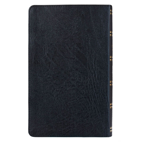 Two-tone Black Faux Leather Giant Print Standard-size King James Version Bible with Thumb Index