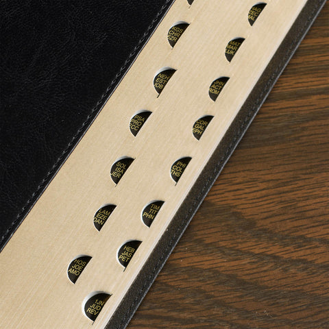 Two-tone Black Faux Leather Giant Print Standard-size King James Version Bible with Thumb Index
