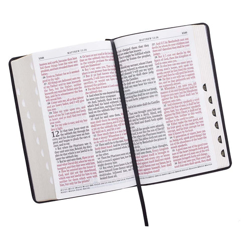 Two-tone Black Faux Leather Giant Print Standard-size King James Version Bible with Thumb Index