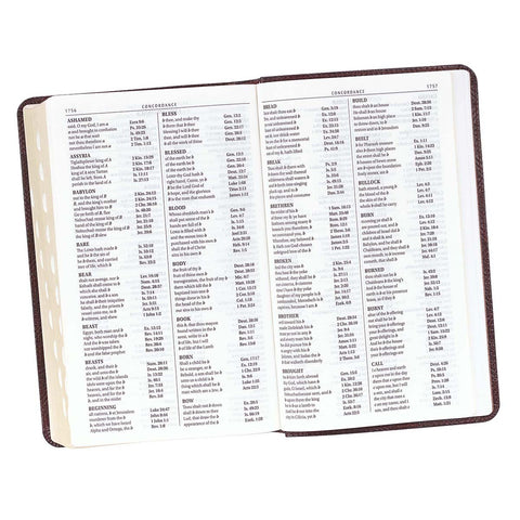 Dark Brown Faux Leather Giant Print Standard-size King James Version Bible with Thumb Index