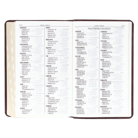 Dark Brown Faux Leather Giant Print Standard-size King James Version Bible with Thumb Index